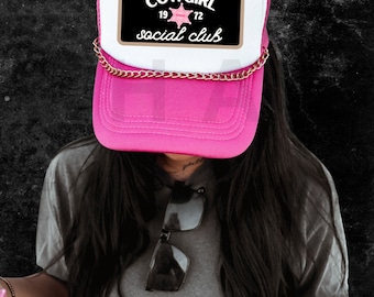 Cowgirl Social Club Trucker Hat PNG, Vintage Western Graphic (Digital Download)