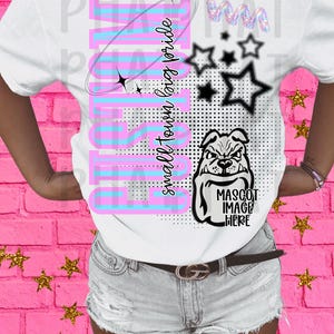 Retro Neon Bright School Mascot Custom Png Bright Preppy Aesthetic Mascot Png Popular Trending School pride png School spirit png