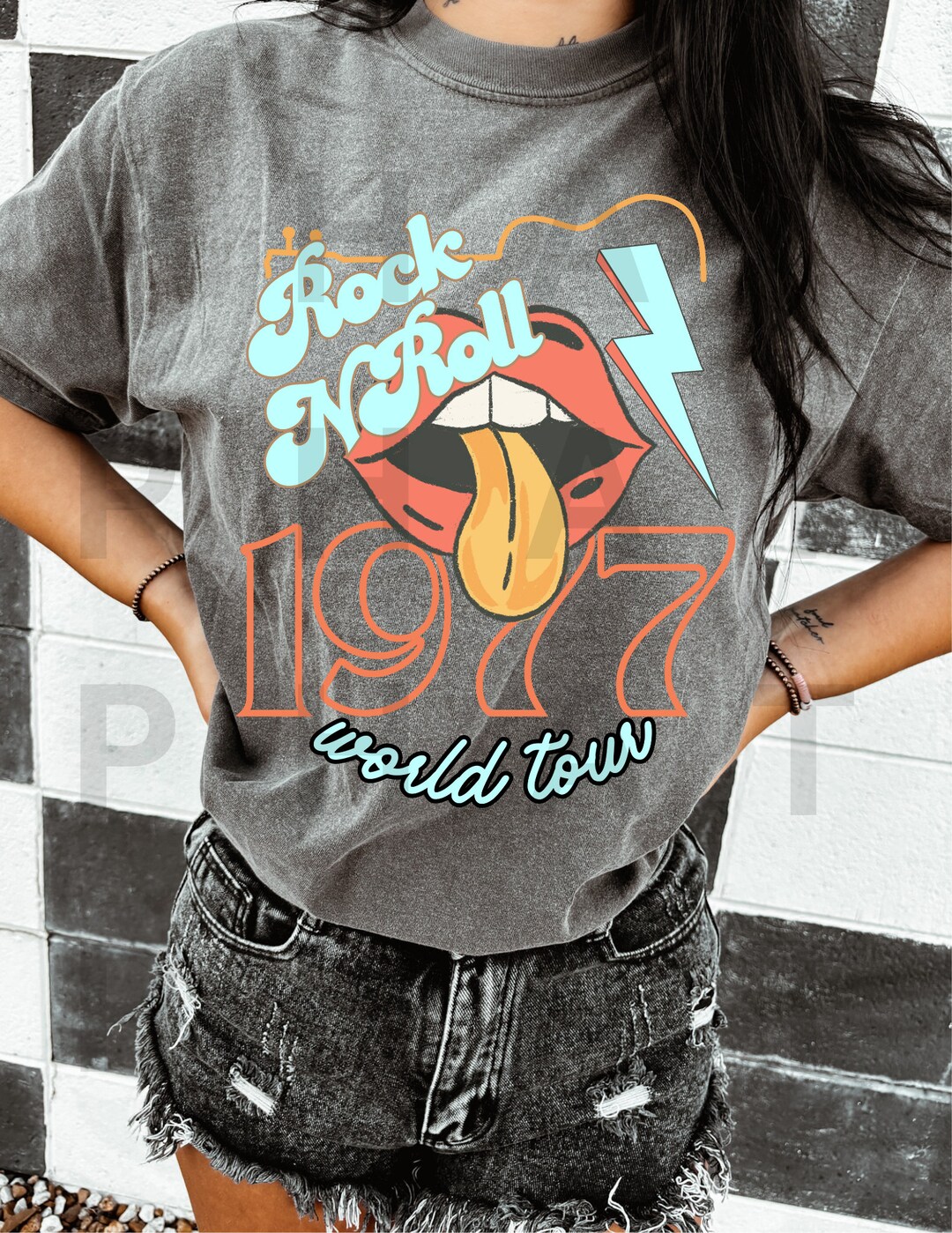Rock N Roll Band Tee PNG Vintage Retro Png Summer Png Popular Trendy