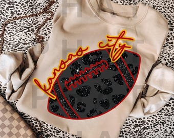 Kanas City Sequin Football Png Aesthetic Sports Png Dtf Png Digital Download png Popular Now Png Trendy Png