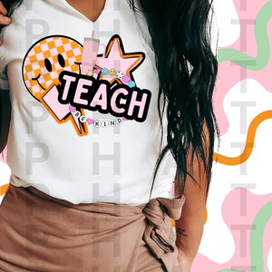Teacher PNG Checkered Teach png Summer PNG Popular Trendy PNG dtf sublimation png