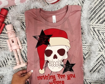 Funny Grunge Christmas Skull PNG, Holiday Graphic (Digital Download)