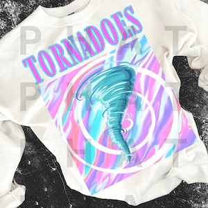 Retro Neon Bright School Mascot Tornados Png Bright Preppy Aesthetic Mascot Png Popular Trending School pride png School spirit png sub dtf