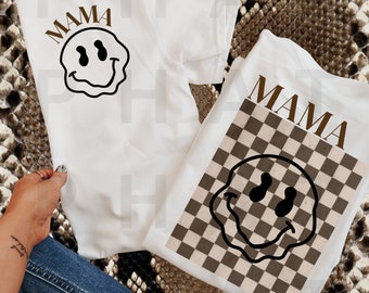 Aesthetic Mama geruit, populaire trendy esthetische png dtf sublimatie voorkant achterkant png dtf png