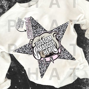 CUSTOM Retro Preppy Glitter Star School Mascot Png Big Pride Png School Pride School Spirit Png Popular Trendy Png Dtf Sublimation