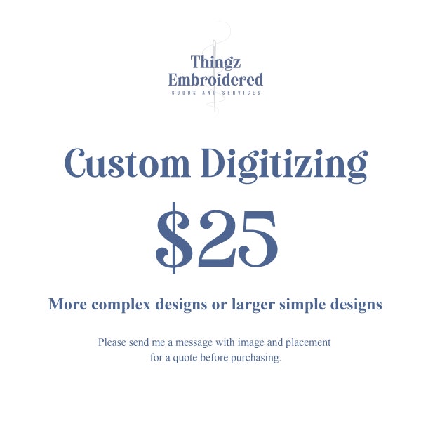 Custom Embroider Digitizing complex left chest, hats designs or larger simple designs