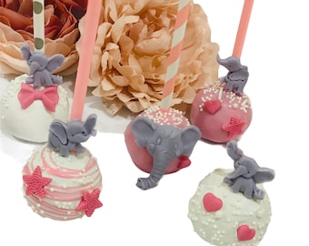 Elephant Theme cake pops, baby shower cake pops, baby girl cake pops,elephant cake pops, party favors,birthday cake pops, baby shower treats