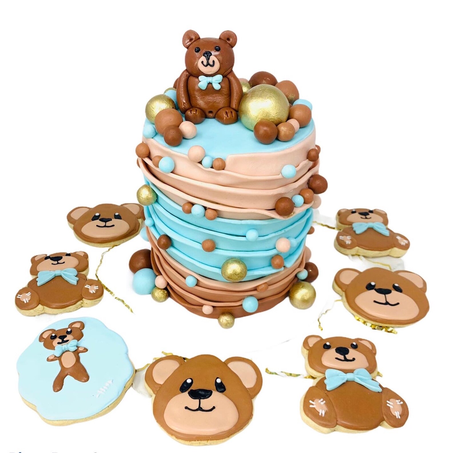 Teddy Bear Sugar Cookies Baby Shower Sugar Cookies Custom Etsy
