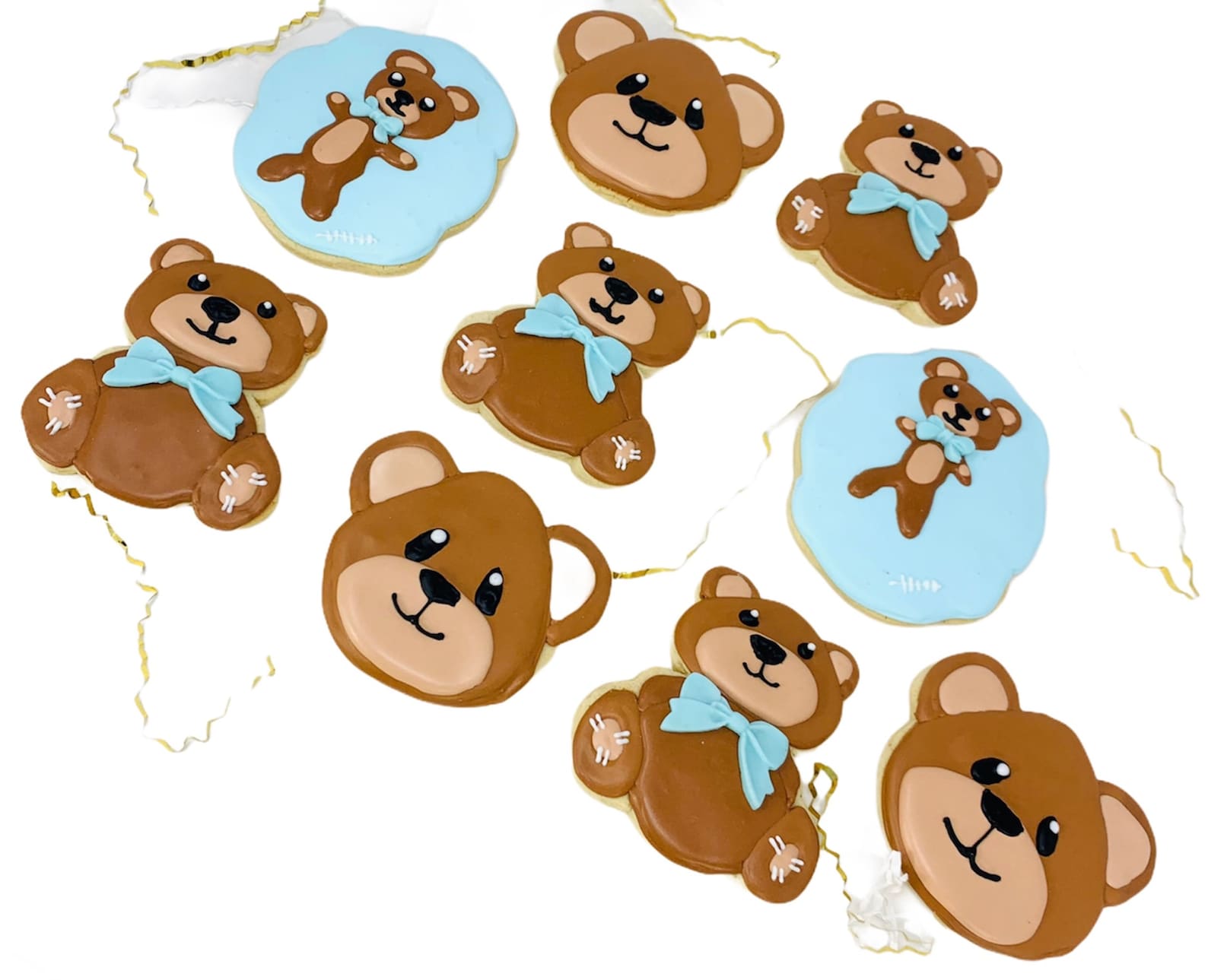 Teddy Bear Sugar Cookies Baby Shower Sugar Cookies Custom Etsy