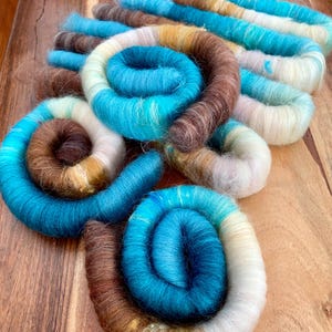 Wool Rolags for Spining, Summer Court Fiber Rolags, Spinning Fiber