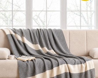Diamond Turkish Cotton Throw Blanket | Oversized Picnic Beach Blanket