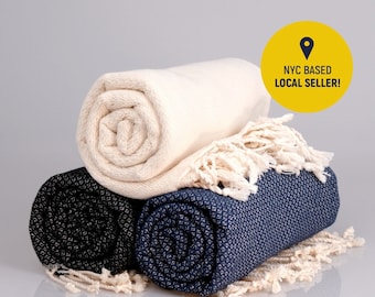 Luxury Turkish Cotton Towel: Boho Throw Blanket, Farmhouse Decor