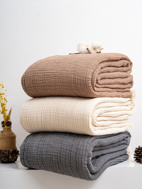 4 Layers Muslin Blanket Gauze Blanket Quilted Blanket Queen Size Blanket Turkish Blanket Muslin Throw Blanket King Bedspread Etsy