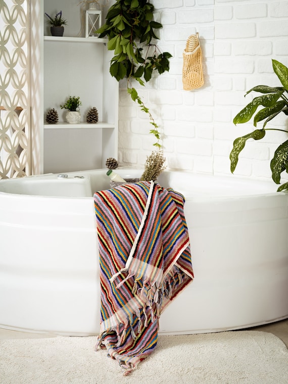 Striped Bath Towel 100 Cotton Plush Turkish Bath Towel oversized Beach Towel Turkish Towel super Soft Absorbent Towel Etsy