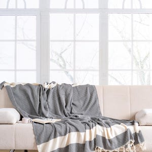 Diamond Turkish Cotton Throw Blanket: Oversized Picnic Beach Blanket