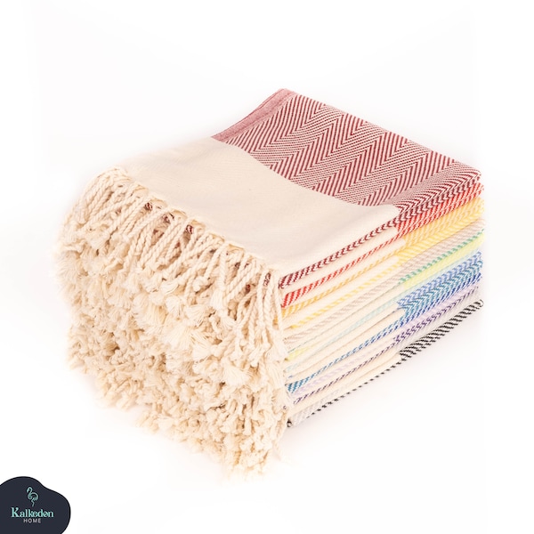 Set of 2 Turkish Hand Towel |Herringbone Kitchen Towel |Dish Towel |Tea Towel | Kitchen Decor  | Decorative Hand Towel| Long Kitchen Towel