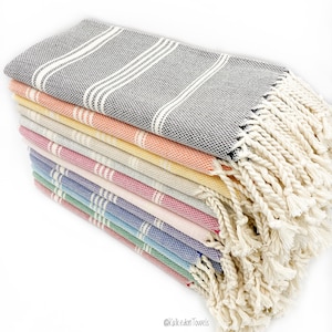 Food Network Kitchen Towel Set Featuring 2 Aqua Stripe Kitchen Towels and 4  Matching Dish Cloths