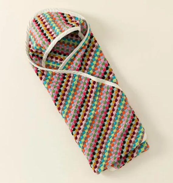 Handwoven Turkish Cotton Baby Swaddle Blanket: Super Soft Hooded Towel