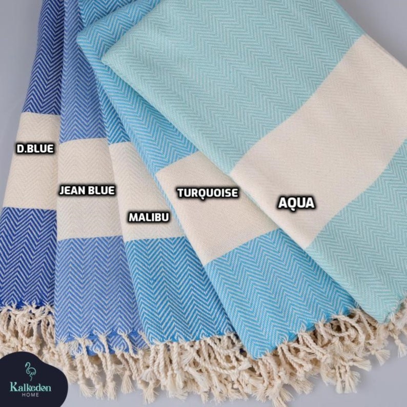 KalkedonTowels Herringbone Turkish Cotton Towel - Thumbnail 3