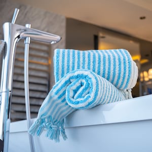 Striped Hand Towel Bath Towel Kitchen Towel Turkish Hand Towel Bathroom Decor Guest Towel Decorative Hand Towel Vintage Hand Towel Turquoise