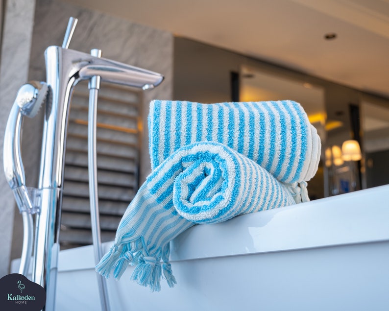 Striped Hand Towel Bath Towel Kitchen Towel Turkish Hand Towel Bathroom Decor Guest Towel Decorative Hand Towel Vintage Hand Towel Turquoise