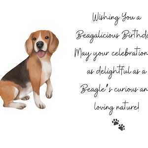 Cartão de aniversário feito à mão para cães Beagle, cartão de aniversário engraçado para amantes de cães