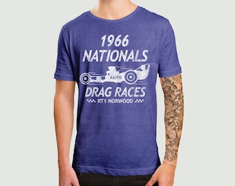 Drag Racing T-Shirt, Dragster Shirt, Drag Strip Tshirt, Race Car Tee, Horsepower, Drag Race, Speed, Car Guys Gift, 1966 Nationals, 1960s