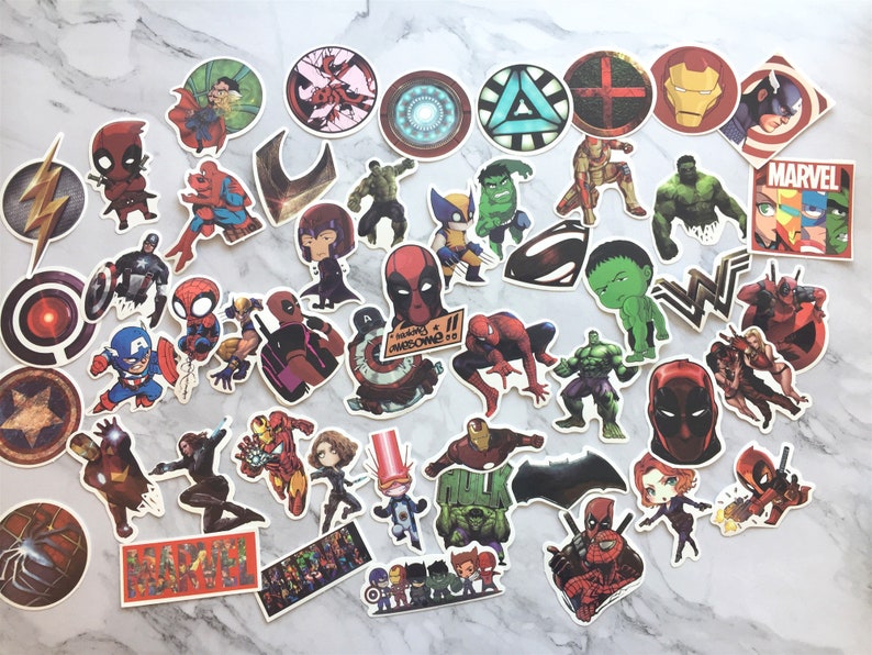 50Pcs The Avengers Vinyl Stickers pack Bumper Laptop Custom Etsy