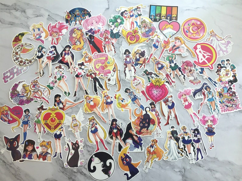 75Pcs Sailor Moon Vinyl Stickers pack Bumper Laptop Custom Notebook skateboard Luggage Bike aesthetic Sticker phone decal