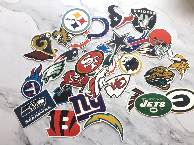 32Pcs Football Team NFL Vinyl Stickers pack Bumper Laptop Etsy