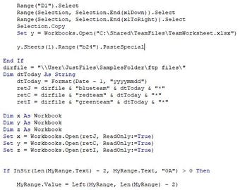 Custom Excel automation programs using VBA.