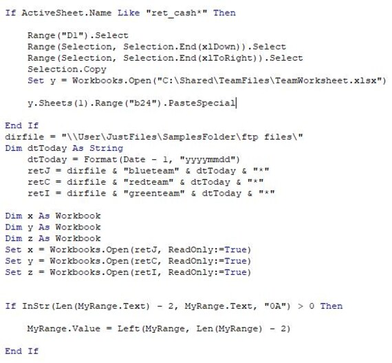 Custom Excel automation programs using VBA.