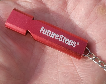 Red Aluminum Emergency Whistle – Loud, High Visibility, Hiking Lanyard