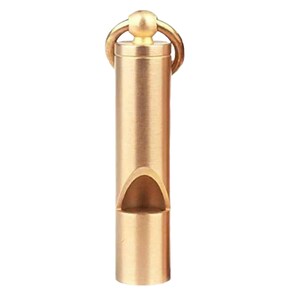 125dB+ Premium Brass Emergency Survival Whistle – Loudest One-Piece Design, Keychain Attached, Weatherproof For Outdoor & Post-Disaster