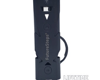 Emergency Titanium Whistle: Very Loud Survival Keychain - Charcoal Grey
