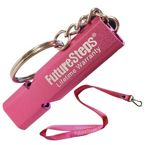 Pink Whistle with Lanyard - 120 Decibels for Trails and Safety alerts