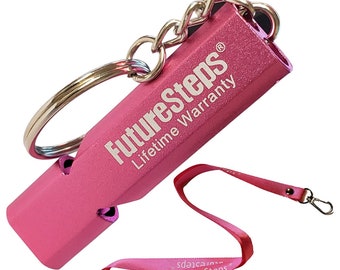 Pink Whistle with Lanyard - 120 Decibels for Trails and Safety alerts