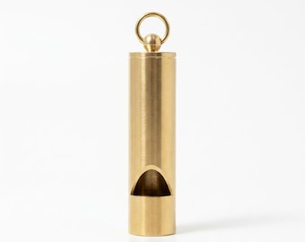 Loudest Brass Whistle 4 Inch, Best Premium Emergency Whistle, Outdoor Survival Whistle, On Necklace Chain, Lifetime Warranty.