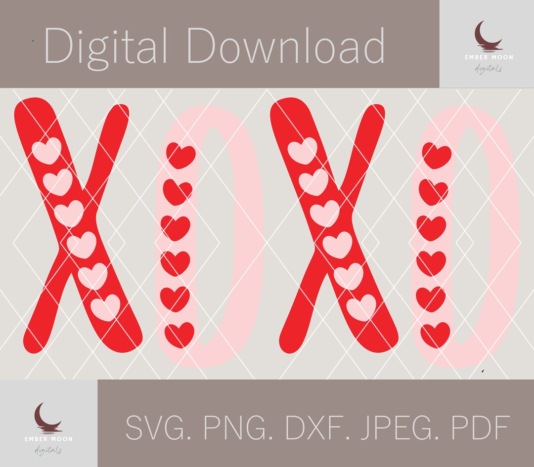XOXO Simple Valentines Day SVG Cut File for Silhouette Cameo,cricut ...