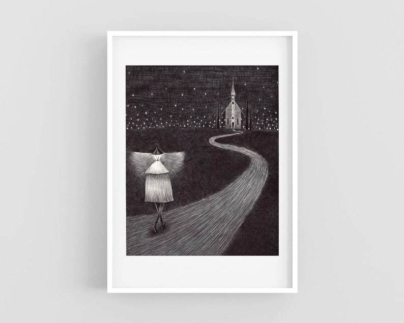 Ballpoint Pen Art The Beckoning 8x10 Art Print