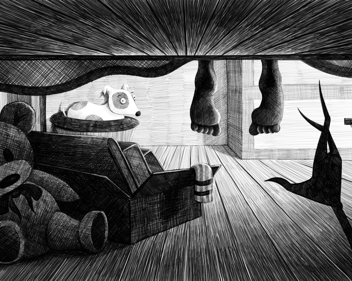 Monster Under the Bed 8x10 Art Print Etsy