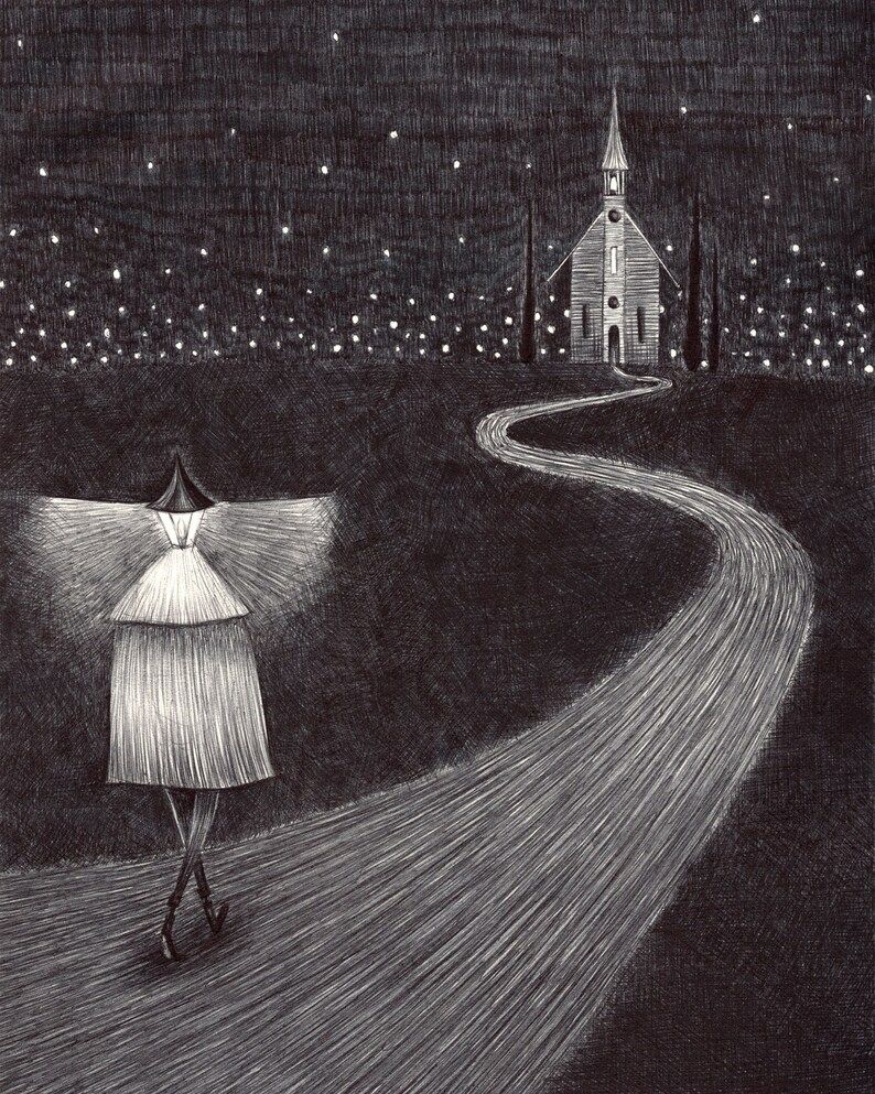 Ballpoint Pen Art The Beckoning 8x10 Art Print