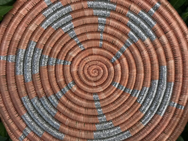 Coral Trivet Hanging Wall Basket Hot Pad Woven Wall Disc Etsy