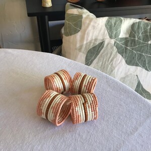 Set of 4 Napkin Rings, Handwoven Napkin Rings, Boho Dining, Bohemian Dining