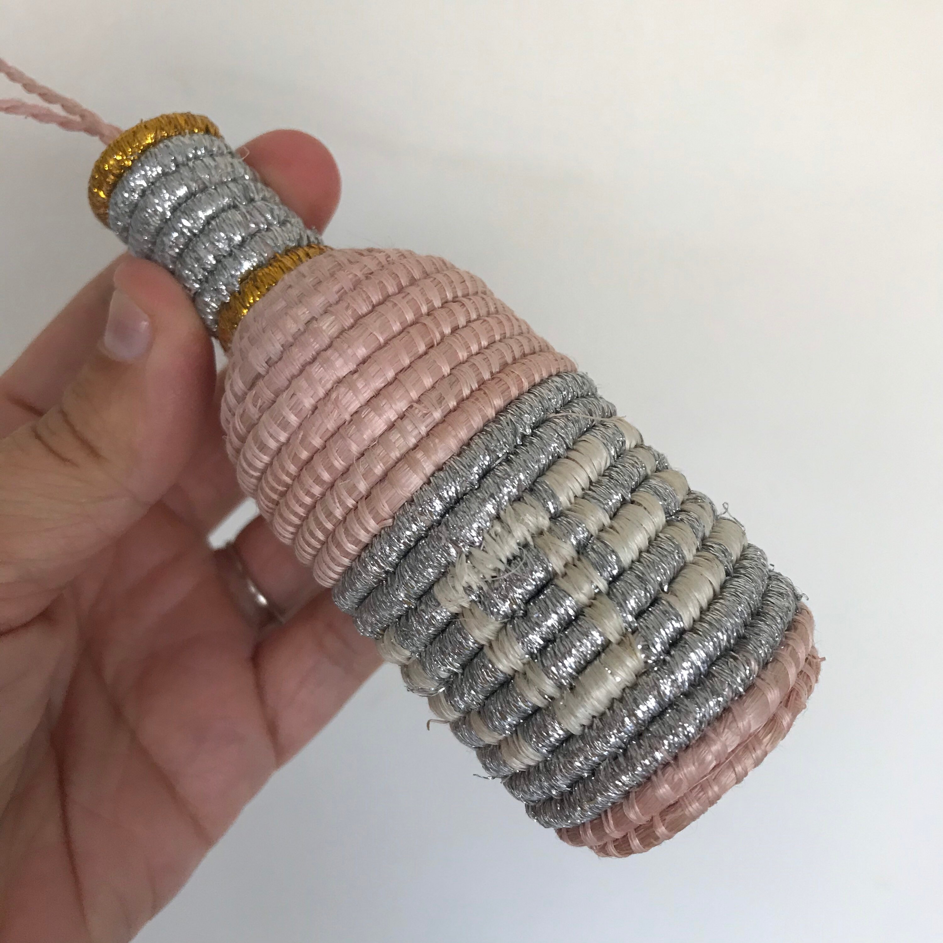 Holiday Ornament Rosé Wine Bottle Ornament Exchange Etsy