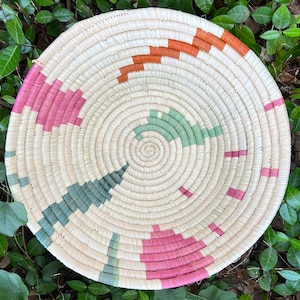 Wall Basket, Hanging Wall Basket, African Basket, Wall Decor, Decorative Bowl, Multi-Colored 12”