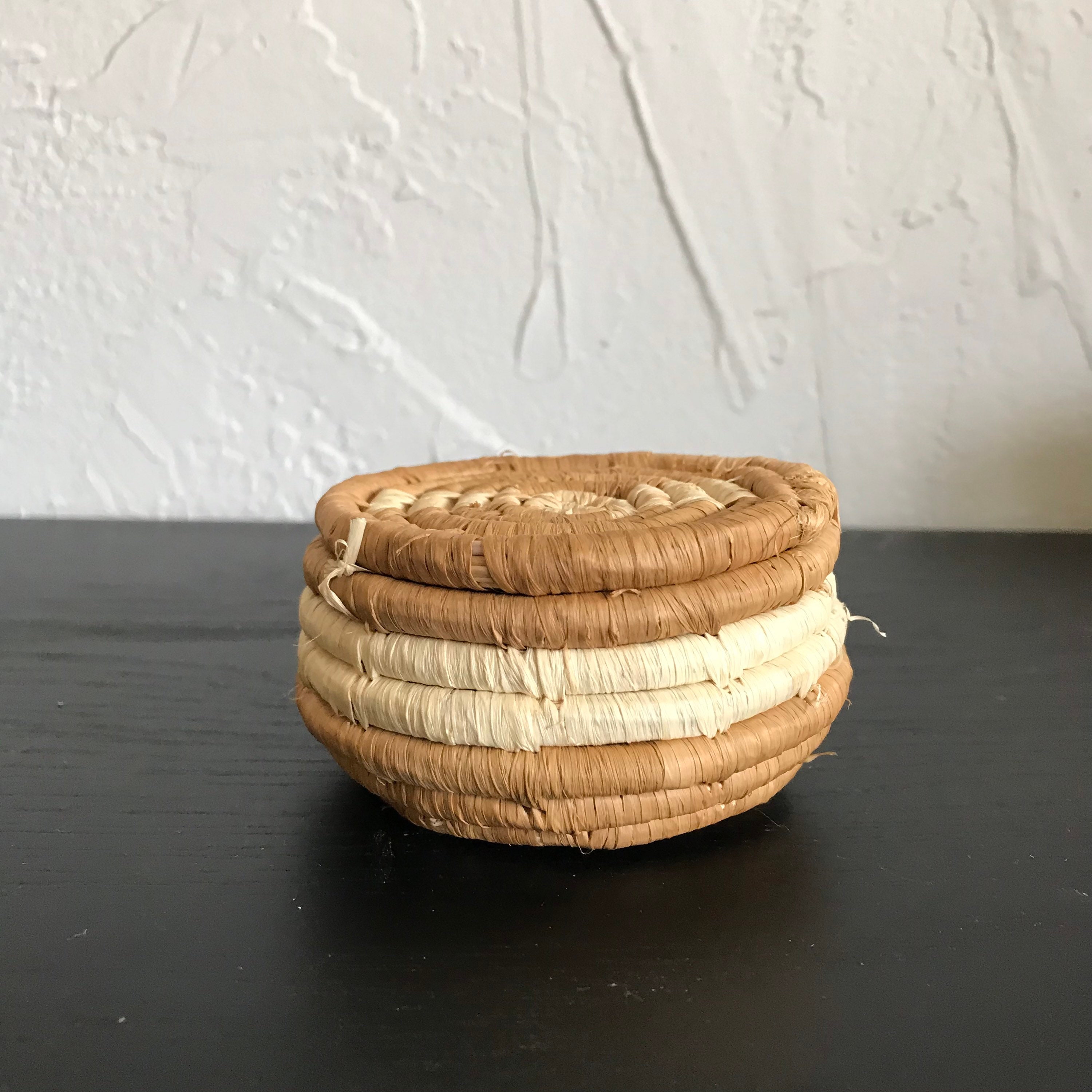 3 Nesting Baskets with Lids Small Storage Baskets Candy Etsy