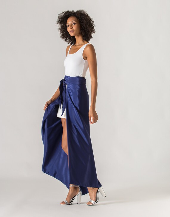 royal blue wrap skirt