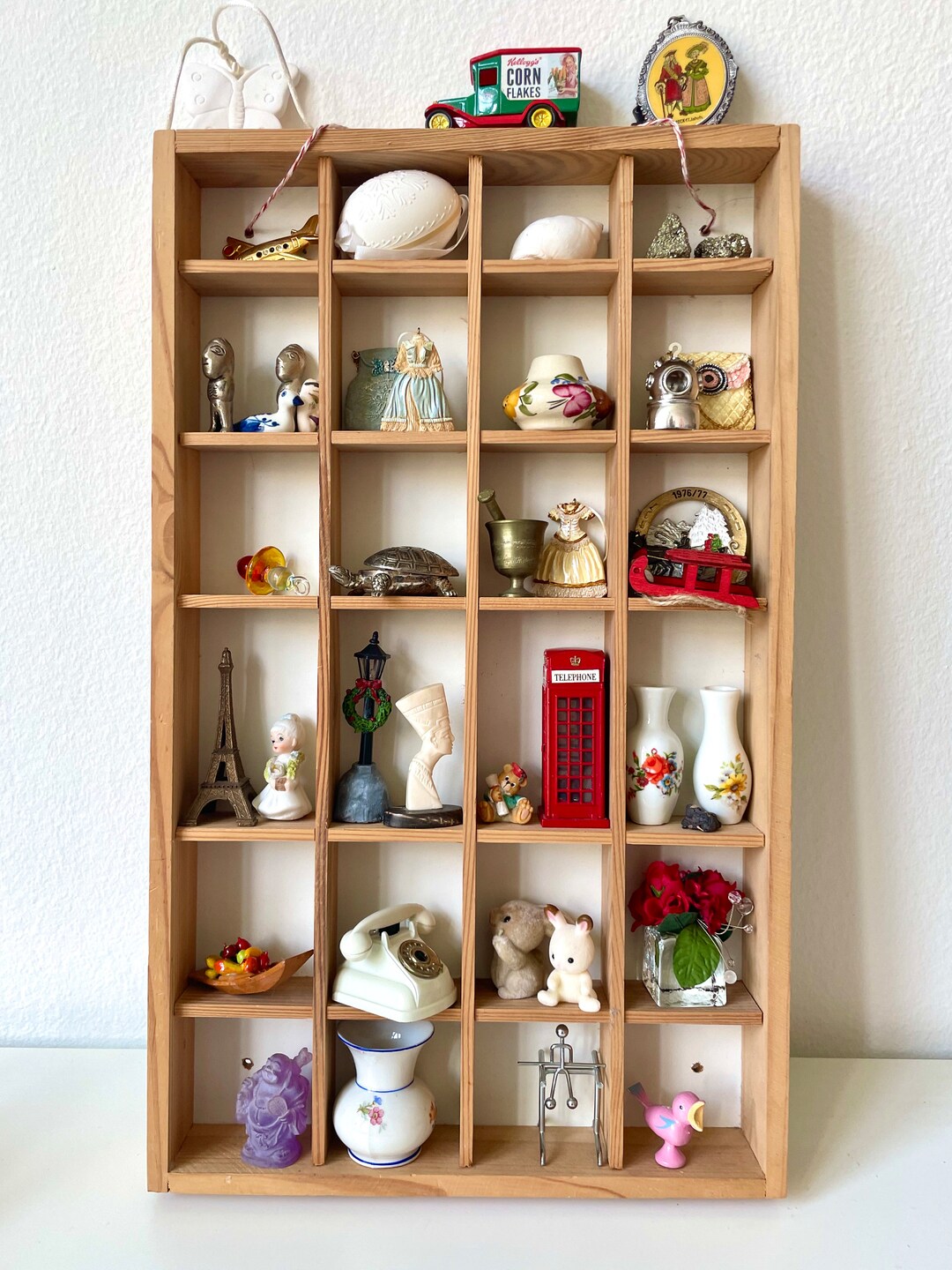 Shadow Box, Miniature, Collection of Vintage Curios Components, Altered