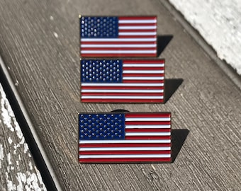 American Flag -Set of 3- Enamel 1" Lapel Pin United States USA VOTE for Change Equality Unity America the Beautiful Supports Rockthevote.org